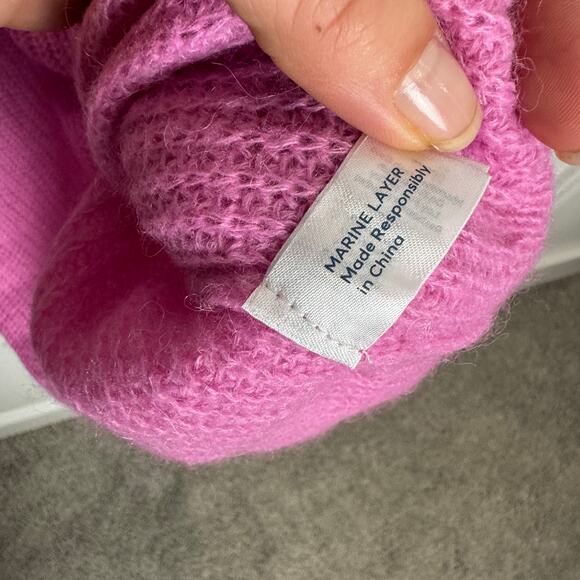 Marine Layer Women's Pink Evelyn Dream Yarn Pullover Sweater Size Large - Picture 3 of 6